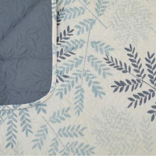 Load image into Gallery viewer, Blue Leaves Reversible 3 Piece Bedding Quilt Set
